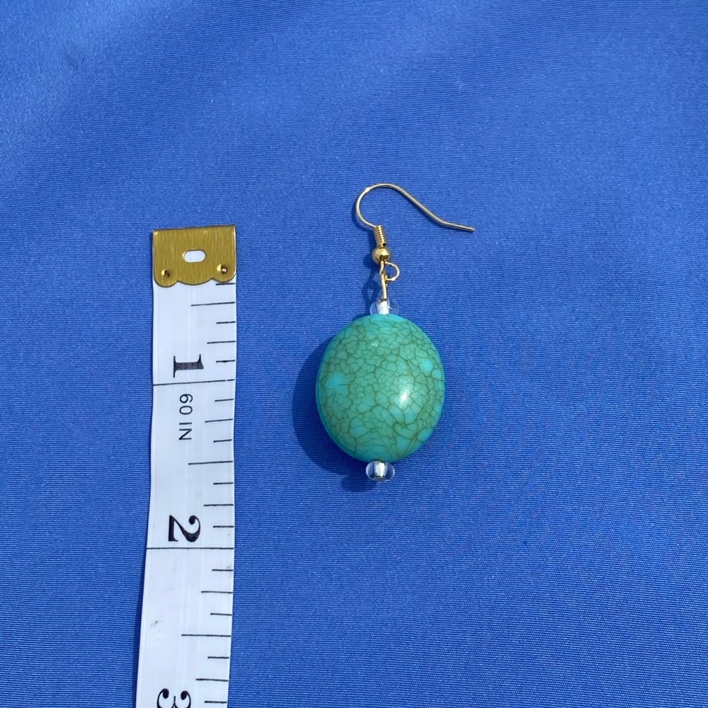 Turquoise drop earrings! Made by me ✨ - Picture 3 of 3